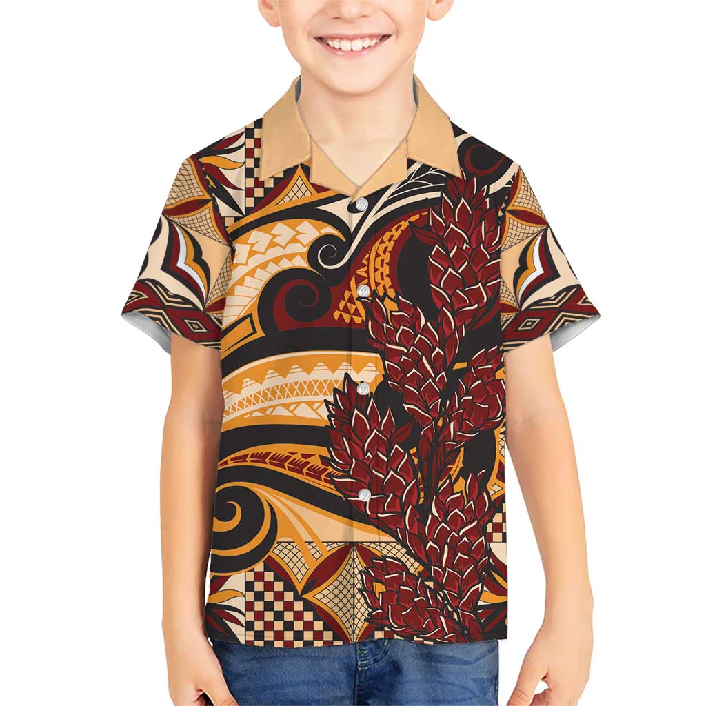 Vintage Samoa Siapo Hawaiian Shirt With Teuila Torch Ginger