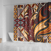 Vintage Samoa Siapo Shower Curtain With Teuila Torch Ginger