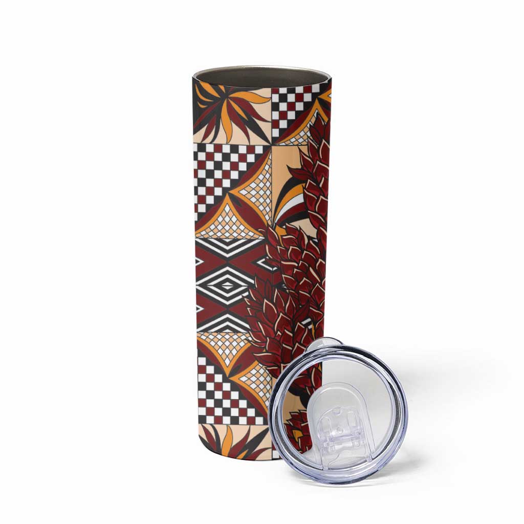 Vintage Samoa Siapo Skinny Tumbler With Teuila Torch Ginger