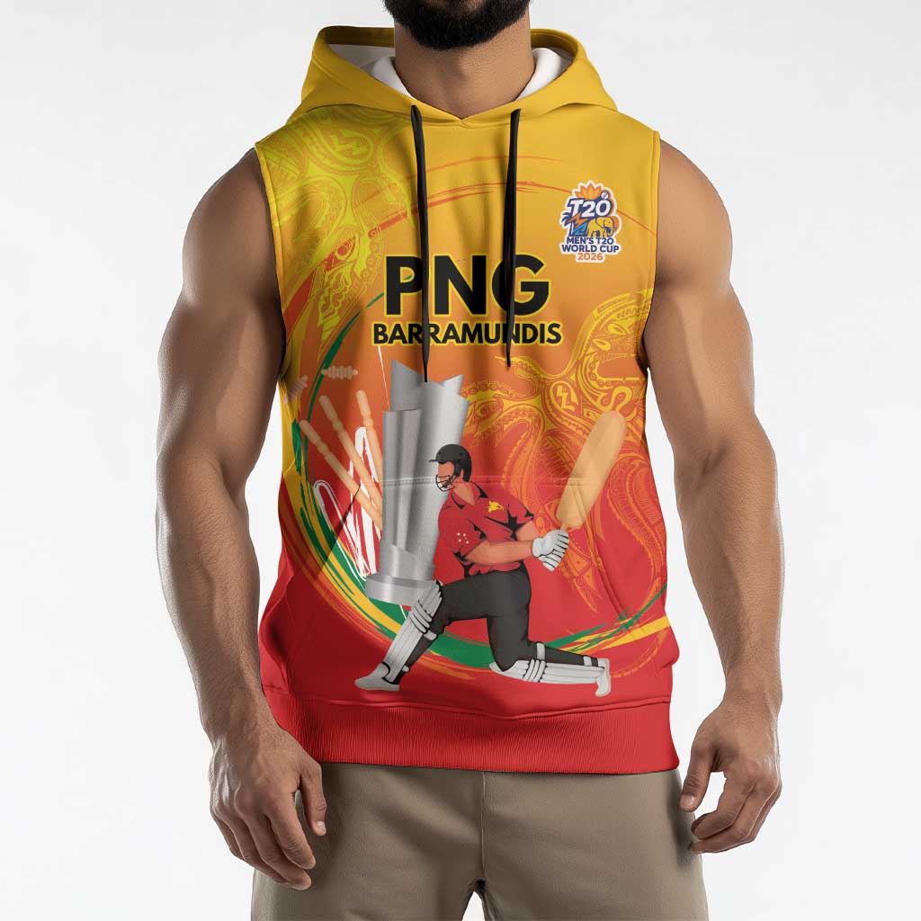 Custom Cricket PNG East Asia-Pacific Sleeveless Hoodie Papua New Guinea Rise to Power - Polynesian Pride