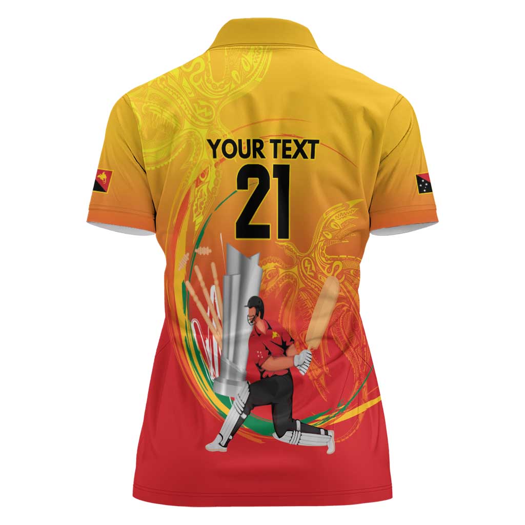 Custom Cricket PNG East Asia-Pacific Women Polo Shirt Papua New Guinea Rise to Power - Polynesian Pride