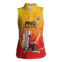 Custom Cricket PNG East Asia-Pacific Women Sleeveless Polo Shirt Papua New Guinea Rise to Power - Polynesian Pride