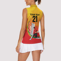 Custom Cricket PNG East Asia-Pacific Women Sleeveless Polo Shirt Papua New Guinea Rise to Power - Polynesian Pride