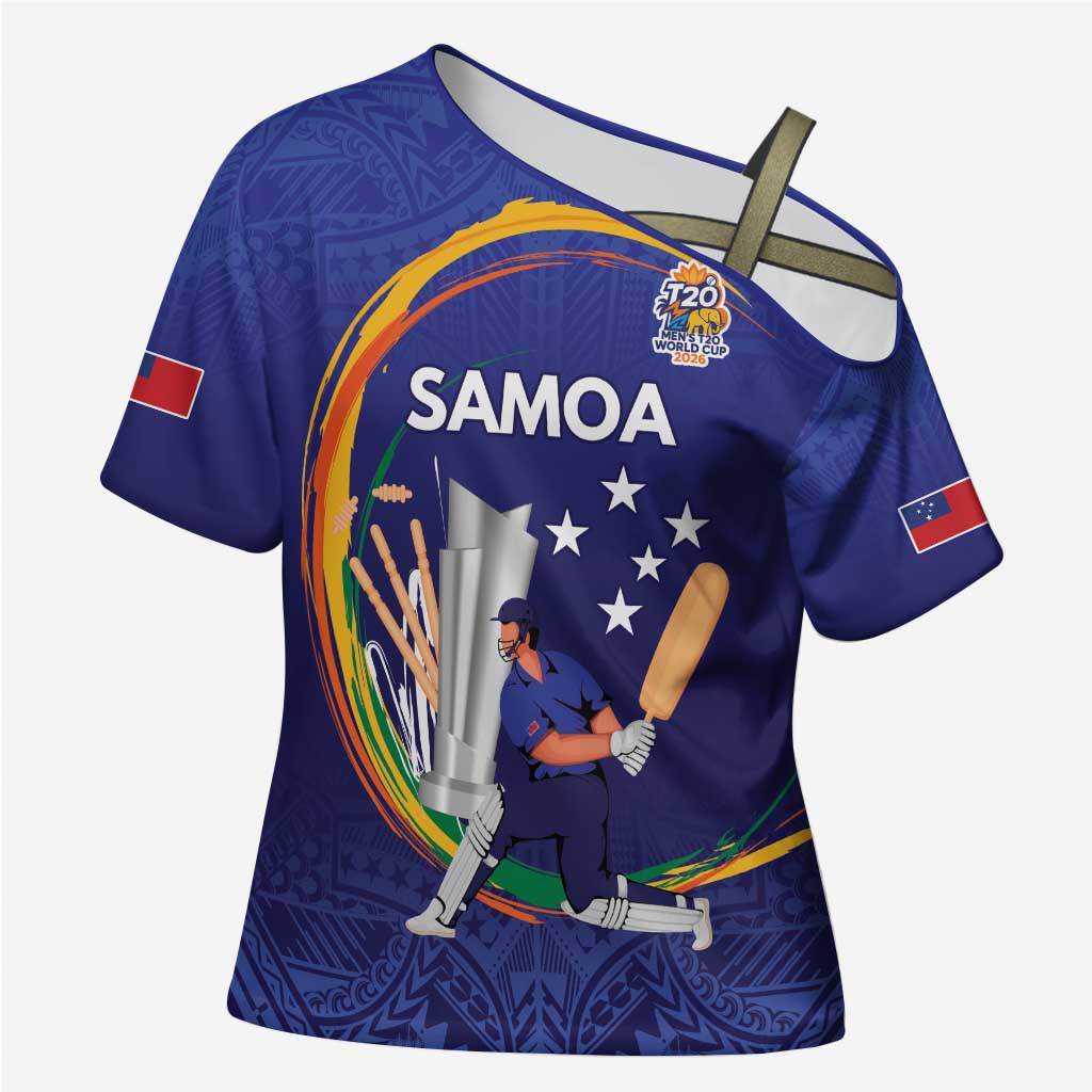 Custom Cricket Samoa East Asia-Pacific Cross Shoulder Shirt Samoa Storming the Limits - Polynesian Pride