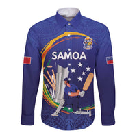 Custom Cricket Samoa East Asia-Pacific Long Sleeve Button Shirt Samoa Storming the Limits - Polynesian Pride