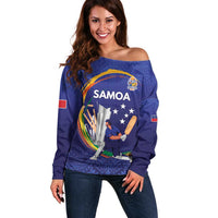 Custom Cricket Samoa East Asia-Pacific Off Shoulder Sweater Samoa Storming the Limits - Polynesian Pride
