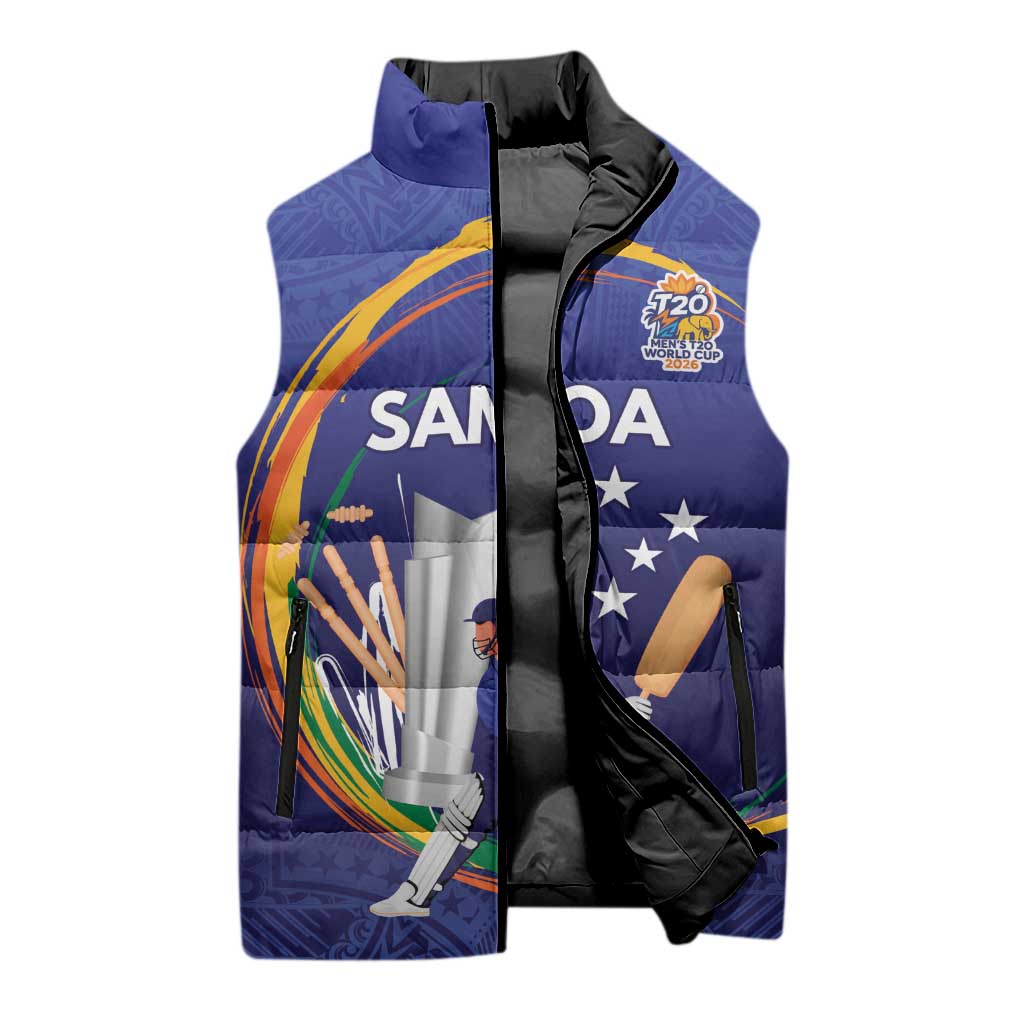 Custom Cricket Samoa East Asia-Pacific Sleeveless Puffer Jacket Samoa Storming the Limits LT9 - Polynesian Pride