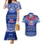Toa Samoa Christmas Couples Matching Mermaid Dress and Hawaiian Shirt Samoa Siva Tau Manuia Le Kerisimasi Blue Vibe LT9 Blue - Polynesian Pride