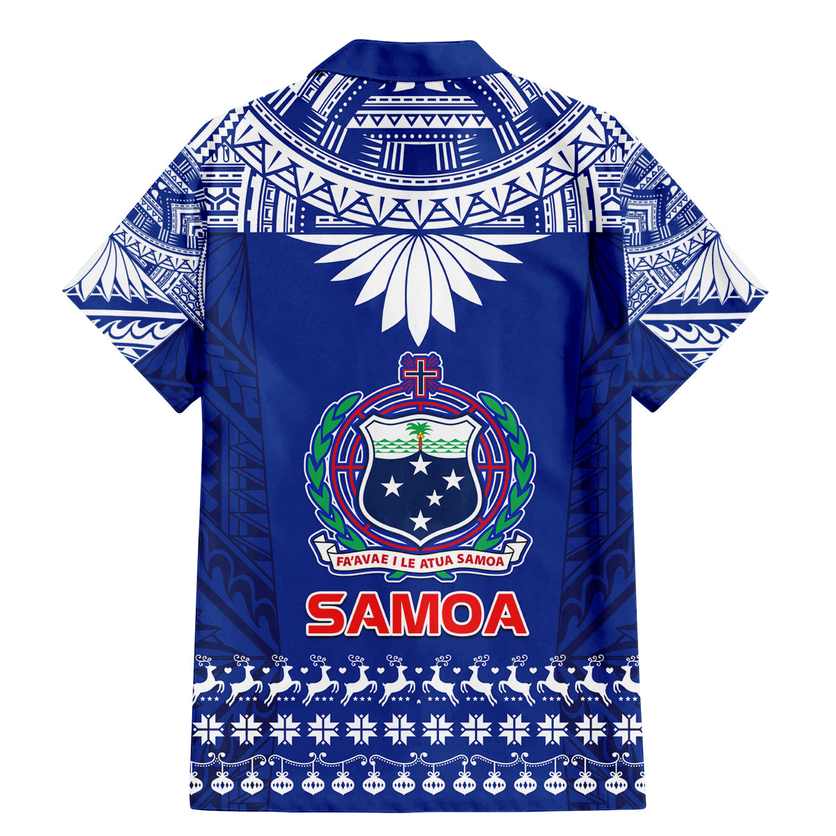 Toa Samoa Christmas Family Matching Mermaid Dress and Hawaiian Shirt Samoa Siva Tau Manuia Le Kerisimasi Blue Vibe LT9 - Polynesian Pride