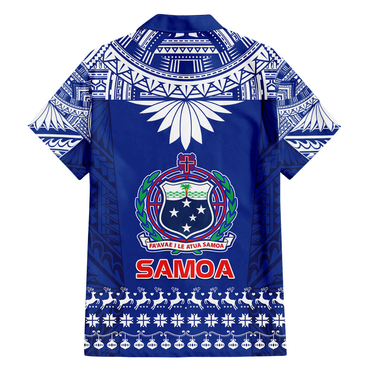 Toa Samoa Christmas Family Matching Tank Maxi Dress and Hawaiian Shirt Samoa Siva Tau Manuia Le Kerisimasi Blue Vibe LT9 - Polynesian Pride