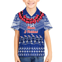 Toa Samoa Christmas Kid Hawaiian Shirt Samoa Siva Tau Manuia Le Kerisimasi Blue Vibe LT9 Kid Blue - Polynesian Pride