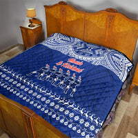 Toa Samoa Christmas Quilt Samoa Siva Tau Manuia Le Kerisimasi Blue Vibe LT9 - Polynesian Pride