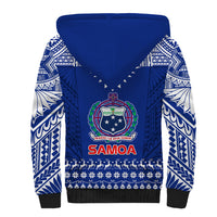 Toa Samoa Christmas Sherpa Hoodie Samoa Siva Tau Manuia Le Kerisimasi Blue Vibe LT9 - Polynesian Pride