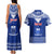Personalised Toa Samoa Christmas Couples Matching Tank Maxi Dress and Hawaiian Shirt Samoa Siva Tau Manuia Le Kerisimasi Blue Vibe LT9 - Polynesian Pride