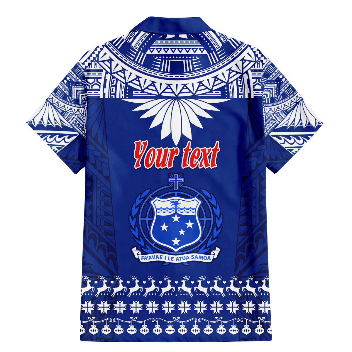 Personalised Toa Samoa Christmas Family Matching Mermaid Dress and Hawaiian Shirt Samoa Siva Tau Manuia Le Kerisimasi Blue Vibe LT9 - Polynesian Pride
