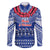 Personalised Toa Samoa Christmas Family Matching Puletasi Dress and Hawaiian Shirt Samoa Siva Tau Manuia Le Kerisimasi Blue Vibe LT9 Dad's Shirt - Long Sleeve Blue - Polynesian Pride