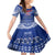 Personalised Toa Samoa Christmas Family Matching Tank Maxi Dress and Hawaiian Shirt Samoa Siva Tau Manuia Le Kerisimasi Blue Vibe LT9 Daughter's Dress Blue - Polynesian Pride