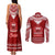 Toa Samoa Christmas Couples Matching Tank Maxi Dress and Long Sleeve Button Shirt Samoa Siva Tau Manuia Le Kerisimasi Red Vibe LT9 - Polynesian Pride