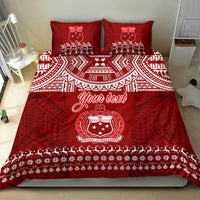 Personalised Toa Samoa Christmas Bedding Set Samoa Siva Tau Manuia Le Kerisimasi Red Vibe LT9 - Polynesian Pride