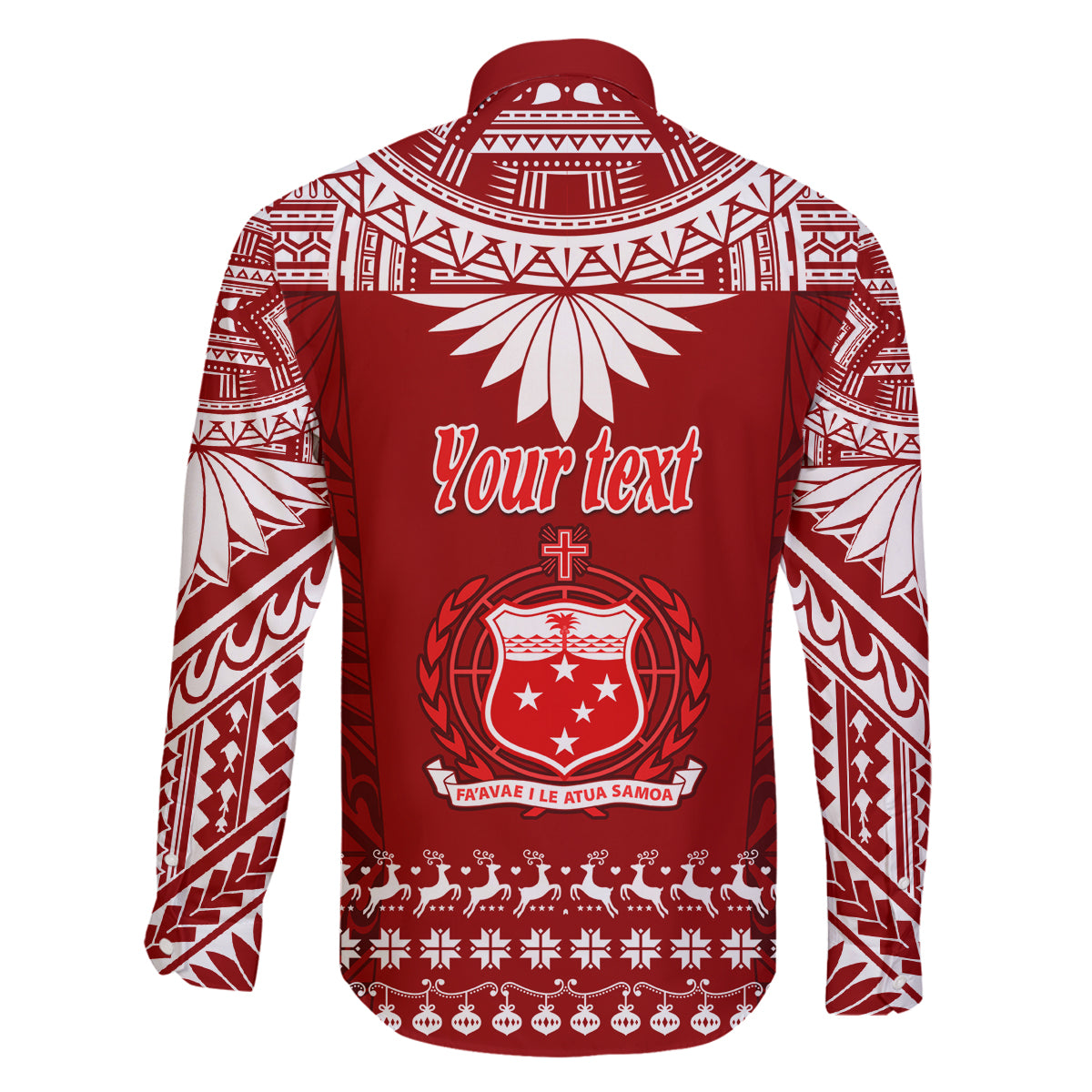 Personalised Toa Samoa Christmas Family Matching Puletasi Dress and Hawaiian Shirt Samoa Siva Tau Manuia Le Kerisimasi Red Vibe LT9 - Polynesian Pride