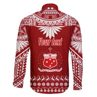 Personalised Toa Samoa Christmas Family Matching Short Sleeve Bodycon Dress and Hawaiian Shirt Samoa Siva Tau Manuia Le Kerisimasi Red Vibe LT9 - Polynesian Pride