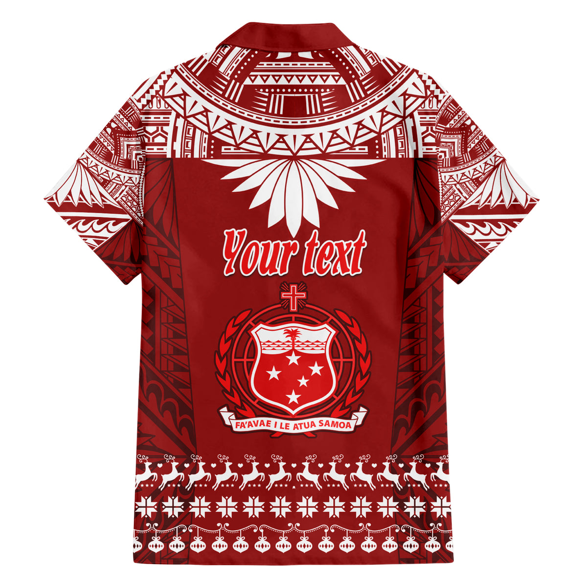 Personalised Toa Samoa Christmas Hawaiian Shirt Samoa Siva Tau Manuia Le Kerisimasi Red Vibe LT9 - Polynesian Pride