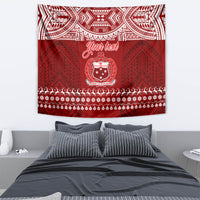 Personalised Toa Samoa Christmas Tapestry Samoa Siva Tau Manuia Le Kerisimasi Red Vibe LT9 - Polynesian Pride