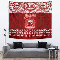 Personalised Toa Samoa Christmas Tapestry Samoa Siva Tau Manuia Le Kerisimasi Red Vibe LT9 - Polynesian Pride