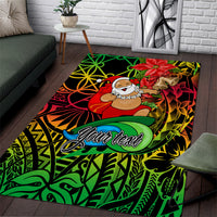 Personalised Vanuatu Joyeux Noel Area Rug Christmas Santas God Yumi LT9 Reggae - Polynesian Pride