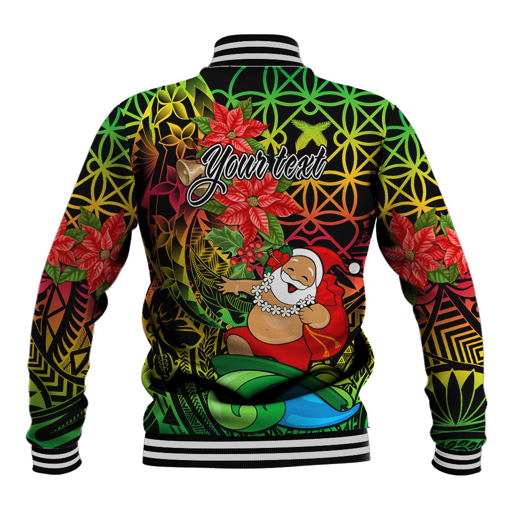 Personalised Vanuatu Joyeux Noel Baseball Jacket Christmas Santas God Yumi LT9 - Polynesian Pride