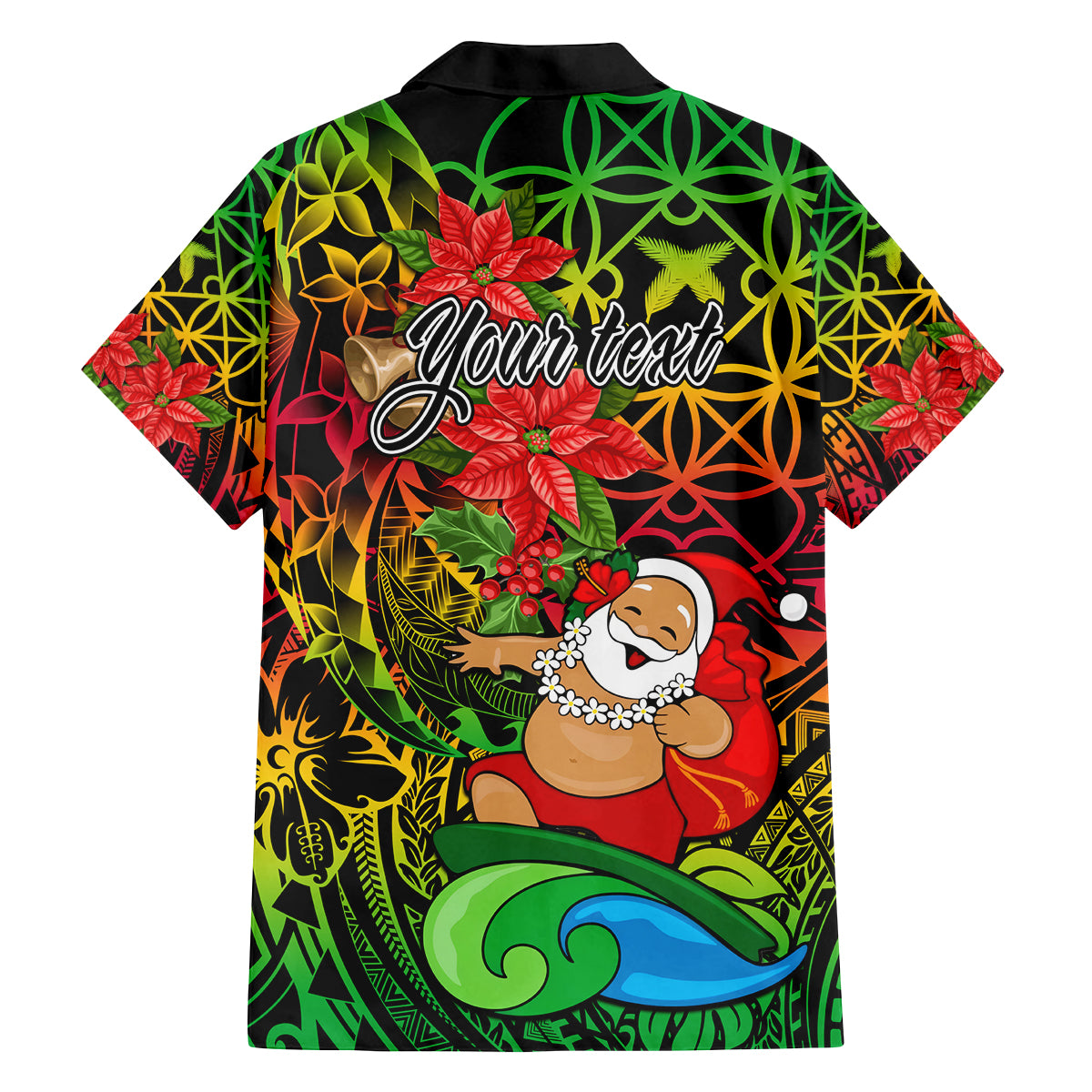 Personalised Vanuatu Joyeux Noel Family Matching Puletasi Dress and Hawaiian Shirt Christmas Santas God Yumi LT9 - Polynesian Pride