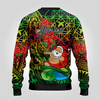 Personalised Vanuatu Joyeux Noel Ugly Christmas Sweater Christmas Santas God Yumi LT9 - Polynesian Pride