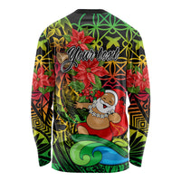 Personalised Vanuatu Joyeux Noel Long Sleeve Shirt Christmas Santas God Yumi LT9 - Polynesian Pride