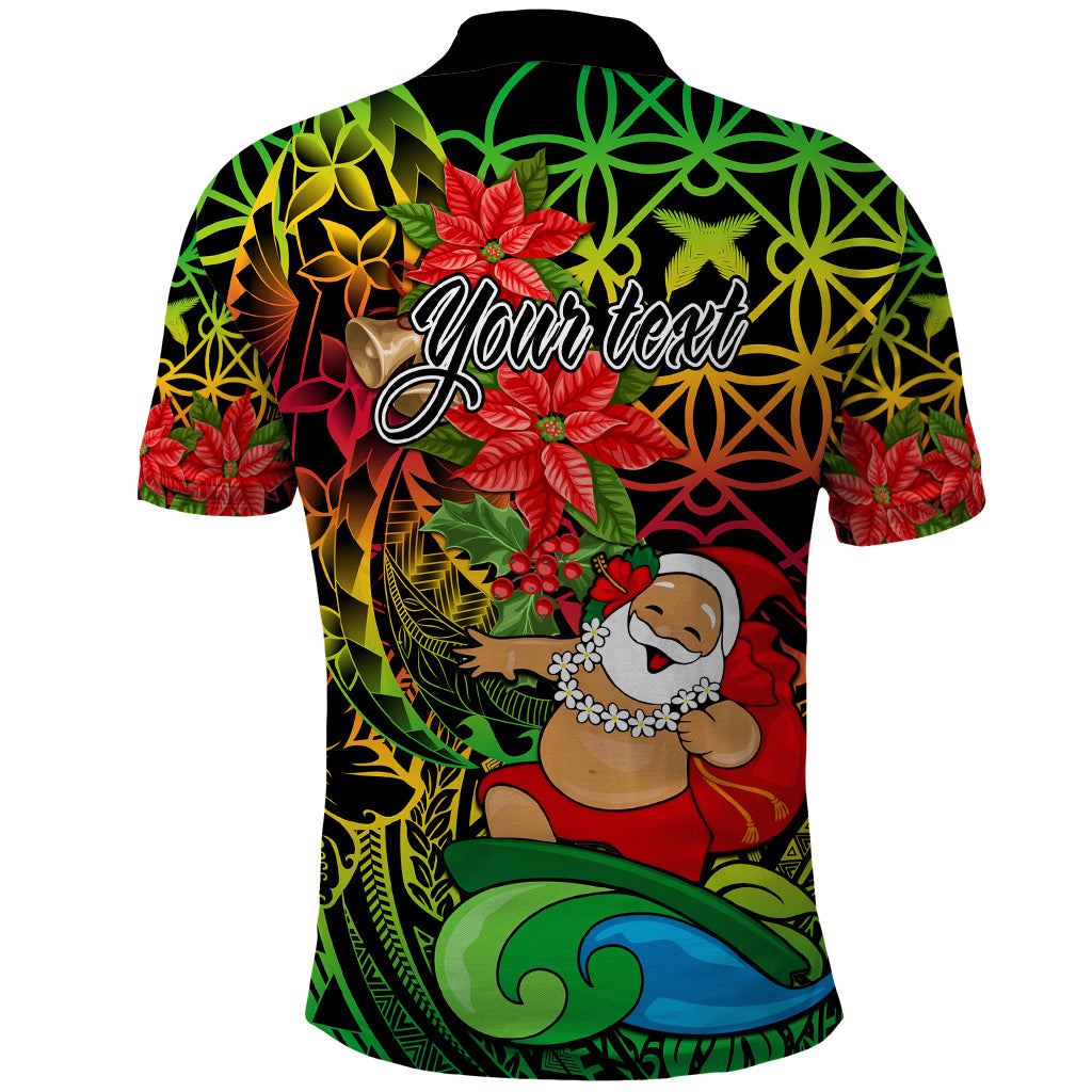 Personalised Vanuatu Joyeux Noel Polo Shirt Christmas Santas God Yumi LT9 - Polynesian Pride