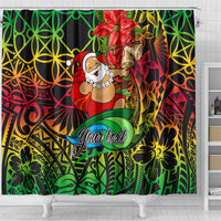 Personalised Vanuatu Joyeux Noel Shower Curtain Christmas Santas God Yumi LT9 - Polynesian Pride