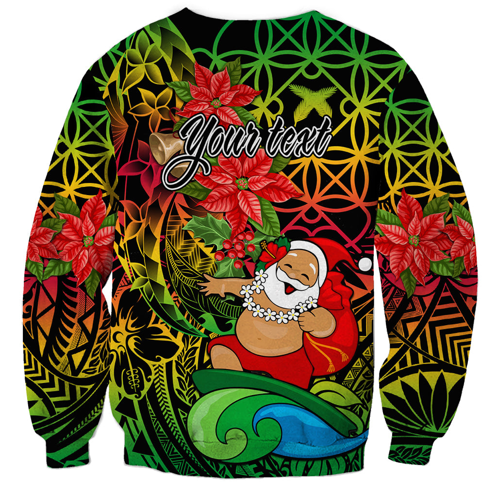 Personalised Vanuatu Joyeux Noel Sweatshirt Christmas Santas God Yumi LT9 - Polynesian Pride