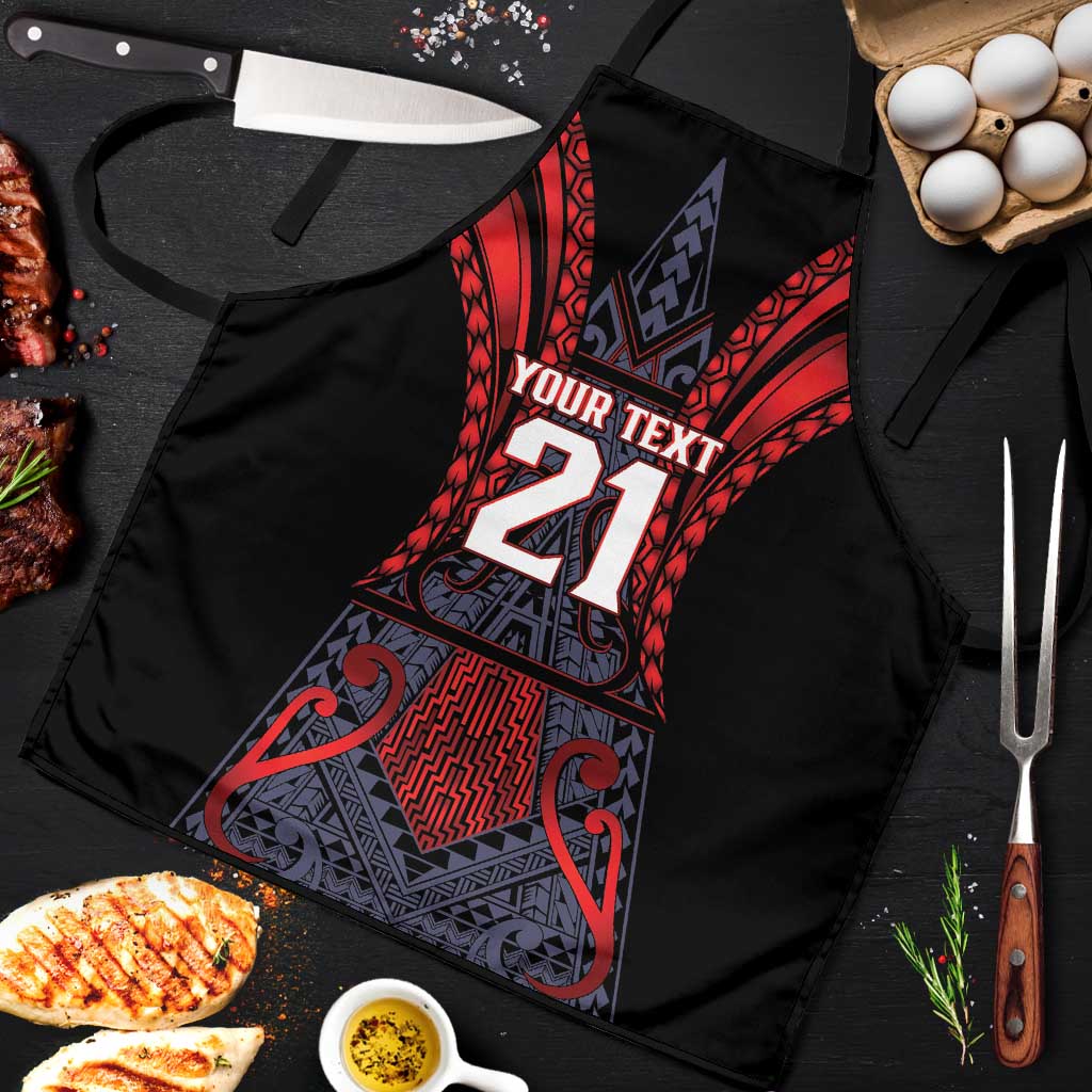 Custom New Zealand Apron Maori Kiwiana Pattern Tukutuku Motif