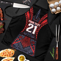 Custom New Zealand Apron Maori Kiwiana Pattern Tukutuku Motif