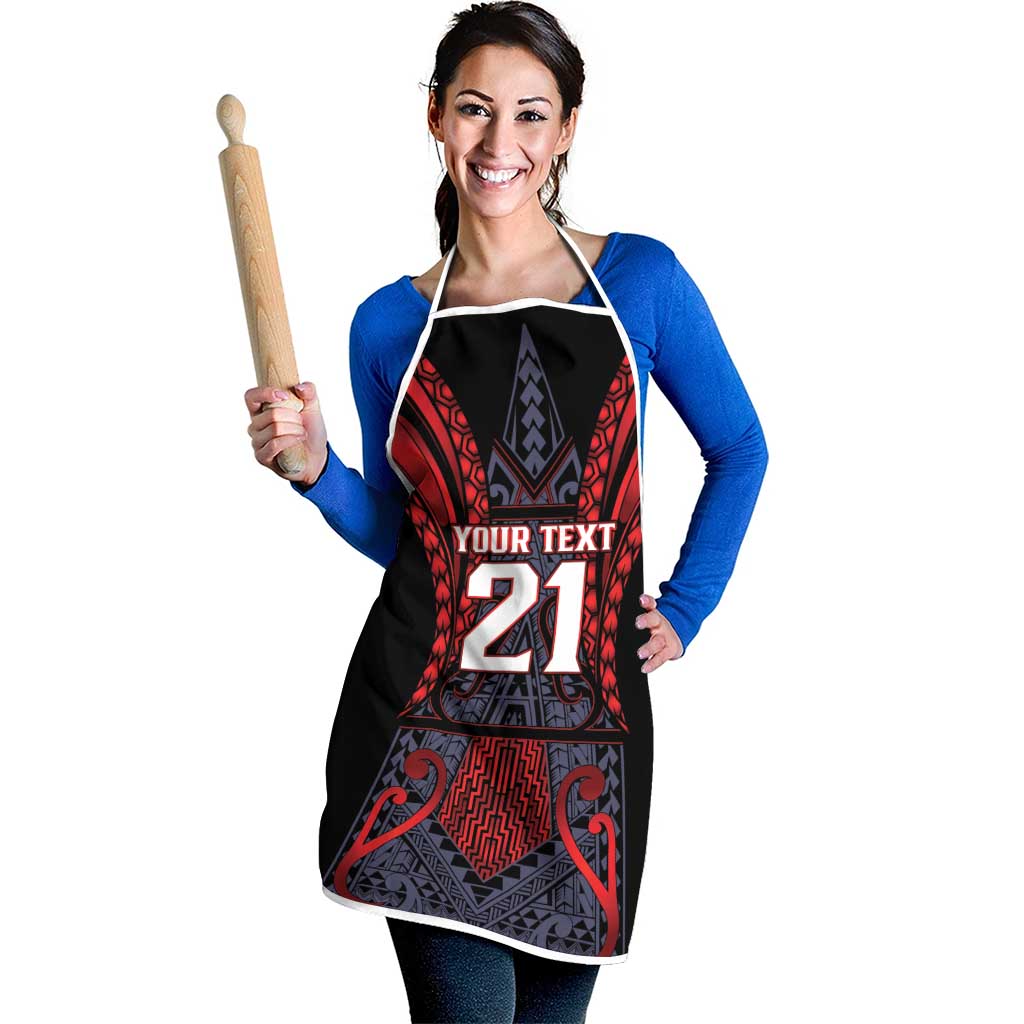 Custom New Zealand Apron Maori Kiwiana Pattern Tukutuku Motif