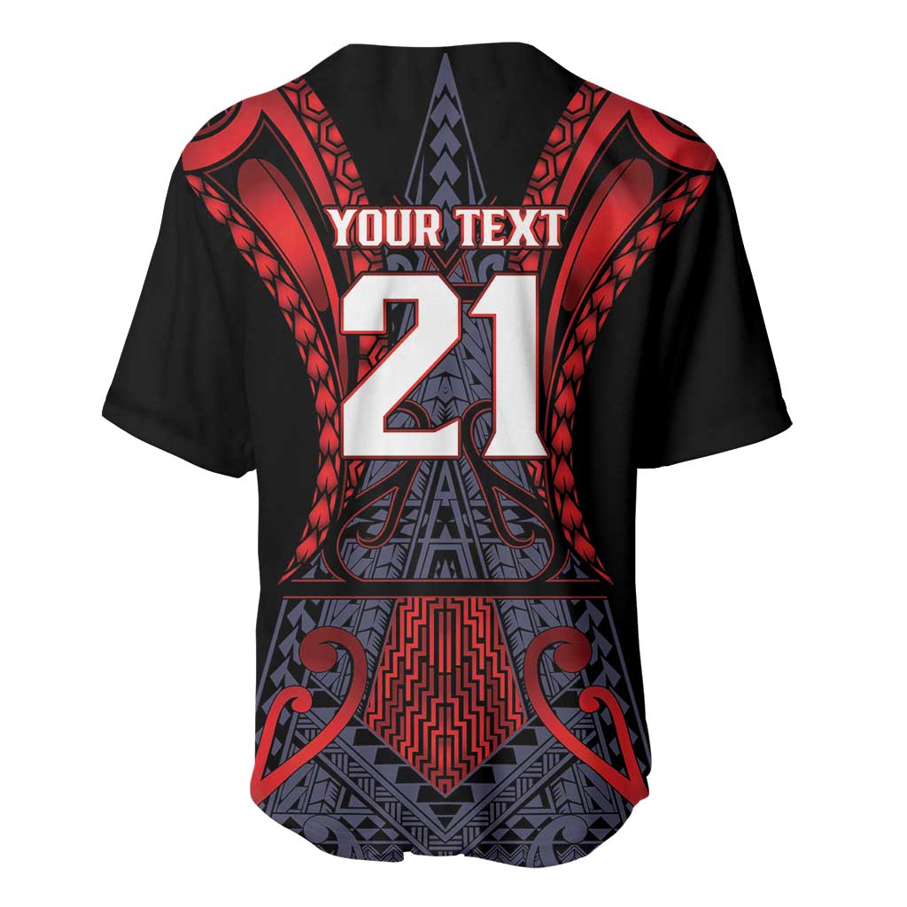 Custom New Zealand Baseball Jersey Maori Kiwiana Pattern Tukutuku Motif LT9 - Polynesian Pride