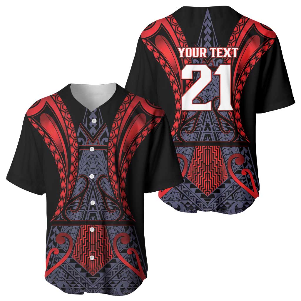 Custom New Zealand Baseball Jersey Maori Kiwiana Pattern Tukutuku Motif LT9 - Polynesian Pride