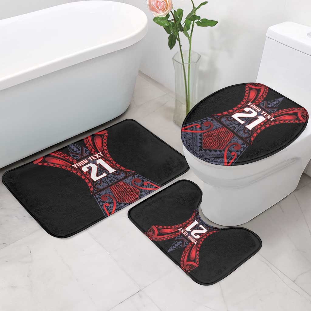 Custom New Zealand Bathroom Set Maori Kiwiana Pattern Tukutuku Motif