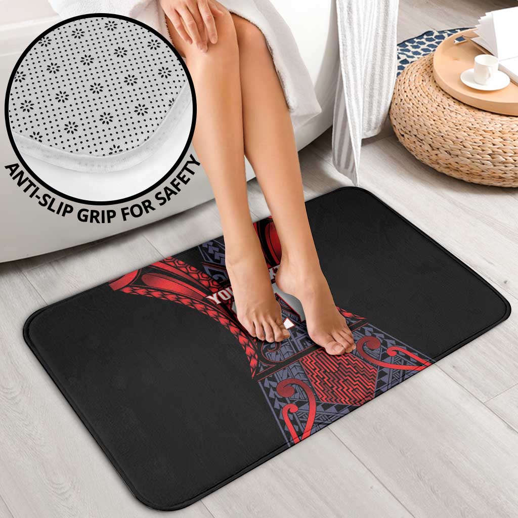 Custom New Zealand Bathroom Set Maori Kiwiana Pattern Tukutuku Motif