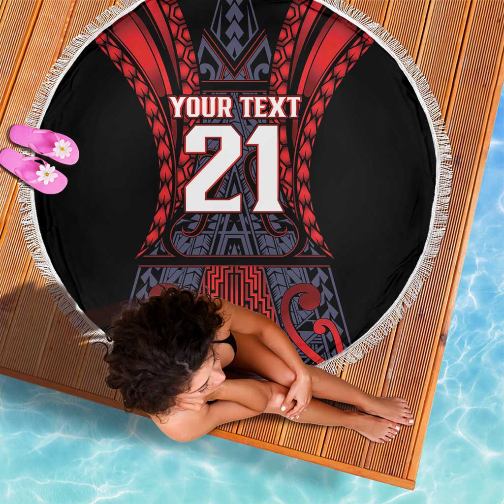 Custom New Zealand Beach Blanket Maori Kiwiana Pattern Tukutuku Motif LT9 - Polynesian Pride