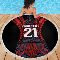 Custom New Zealand Beach Blanket Maori Kiwiana Pattern Tukutuku Motif LT9 - Polynesian Pride
