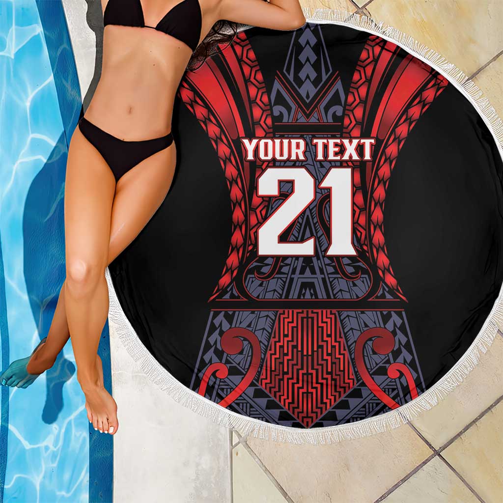 Custom New Zealand Beach Blanket Maori Kiwiana Pattern Tukutuku Motif LT9 - Polynesian Pride