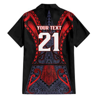 Custom New Zealand Family Matching Off The Shoulder Long Sleeve Dress and Hawaiian Shirt Maori Kiwiana Pattern Tukutuku Motif LT9 - Polynesian Pride