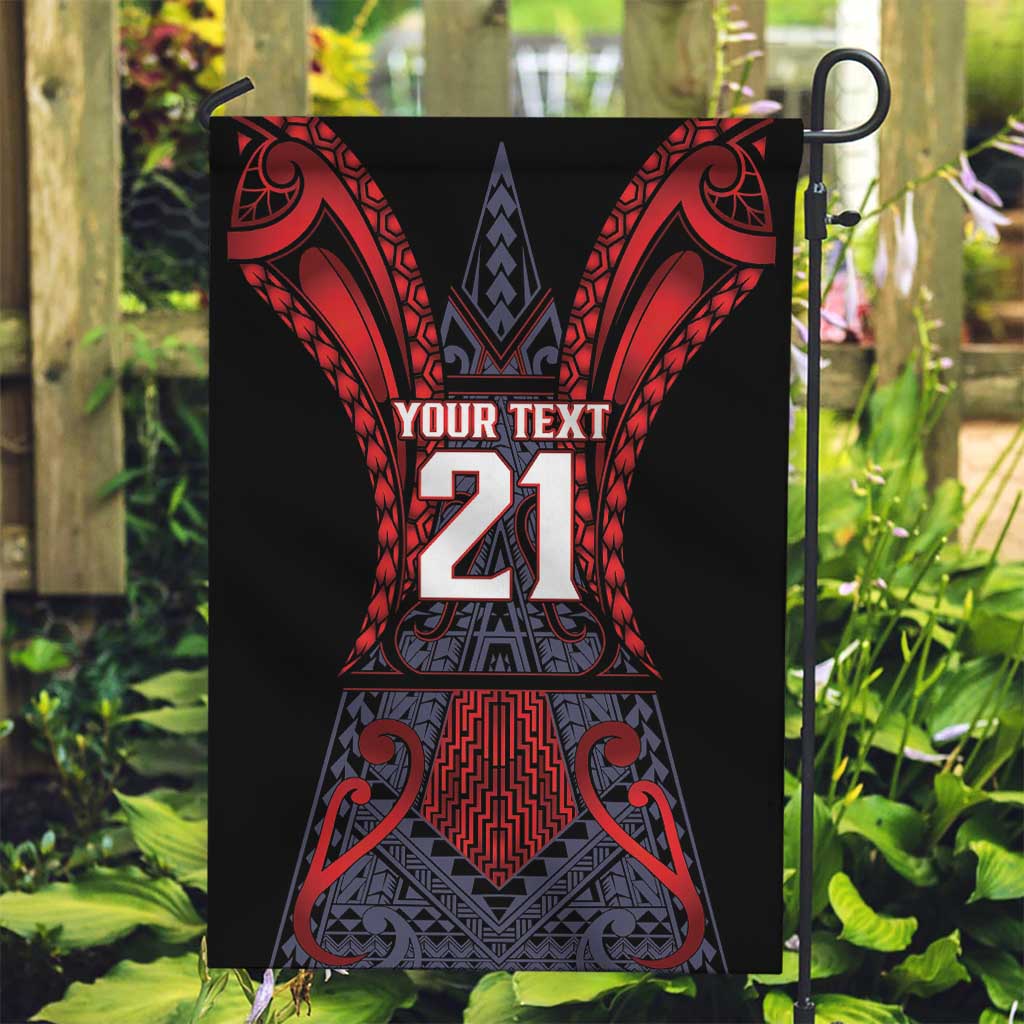 Custom New Zealand Garden Flag Maori Kiwiana Pattern Tukutuku Motif LT9 Garden Flag Red - Polynesian Pride