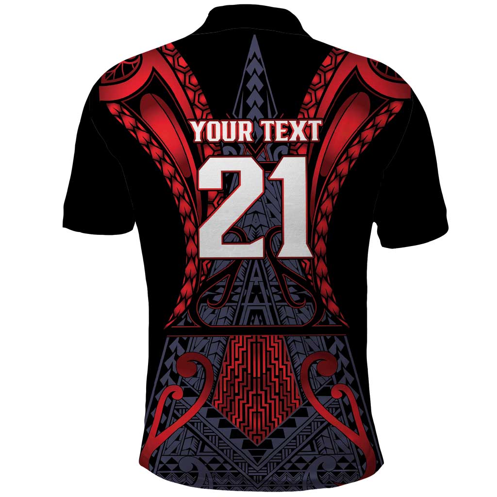 Custom New Zealand Polo Shirt Maori Kiwiana Pattern Tukutuku Motif