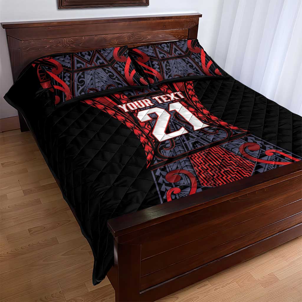 Custom New Zealand Quilt Bed Set Maori Kiwiana Pattern Tukutuku Motif